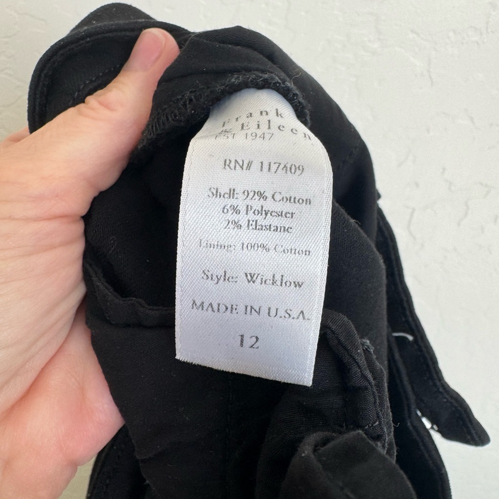 FRANK & EILEEN Black Wicklow Pants size 12 - Picture 7 of 8